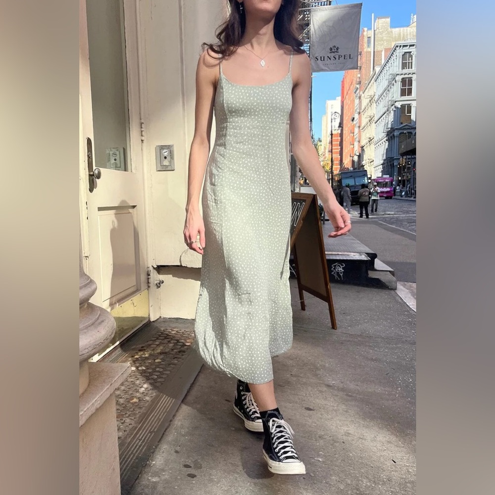 green brandy dress Melville | Dresses | Brandy Melville Floral Colleen Slip Maxi skirt
